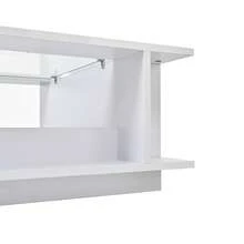 Simple Square Coffee Table / Scandinavian Style / Load Capacity: 30 Kg / With LED Lighting / Transparent Glass Tabletop / For Beauty Salons, Bar / 70x70x30 Cm - White - View 8