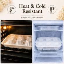 Cup Shape Silicone Mold 6-Cavity, Nonstick Baking Pan For Chocolate Mousse, Jelly, Cake & Ice – Easy Release - White - View 6