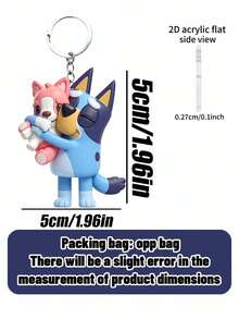 MASSDI Keychains, Personalized Bluey 2D Acrylic Keychain, Flat Cartoon Dog Character Charm, Thin Lightweight Build, Rust-Proof Metal Split Ring, Single Pack, Handbag Pendant, Backpack Decor, Celebration Ornament, Party Favor, Holiday Gift Accessory - Multicolor - View 10