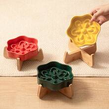 Flower-Shaped Slow-Cooking Bowl - Ceramic Anti-Tip Dog And Cat Bowl With Rack - Anti-Choking Slow-Feeding Pet Food Dish - Small Dog Food Bowl - 250ml - View 8