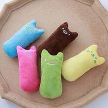 1/2pcs Soft Plush Catnip Kitten Chew Toy, Cute Face Design Cat Kick Pillow Toy, Interactive Stress Relief Teeth Grinding Play Toy For Indoor House Cats, Home Daily Entertainment Pet Accessory, Multi‑Color Choice, Nice Present For Cat Owners - Multicolor - View 3