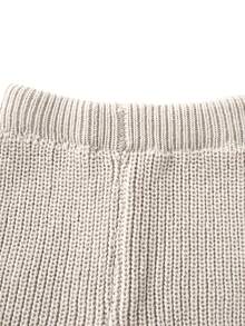 Infant/Toddler Autumn/Winter New 2 Pieces Soft Knit Set, Round Neck Long Sleeve Scalloped Trim Sweater + High Waist Elastic Knit Pants, Warm Knit 2 Pieces Set For Daily Casual And Family Photo Shoots - Camel - View 8