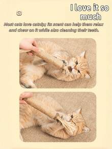 1pc Natural Silver Vine Cat Chew Sticks Are Durable For Gnawing And Biting. Designed With Raffia And Hemp Rope, They Can Satisfy Cats' Urge To Chew, Help Them Relieve Boredom And Play Independently Making Them An Excellent Pet Toy For Entertaining - Multicolor - View 4