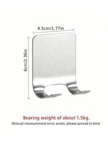 2pcs Stainless Steel Razor Holder, Waterproof Self-Adhesive Razor Hook, Suitable For Bathroom And Kitchen Robe, Towel, Plug And Coat Wall Hook - Silver [two] - View 3