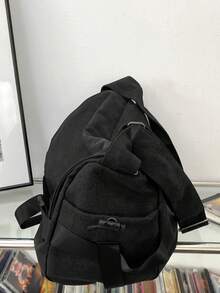 Vintage Men's Canvas Crossbody Bag Peach Tree - Black - View 8