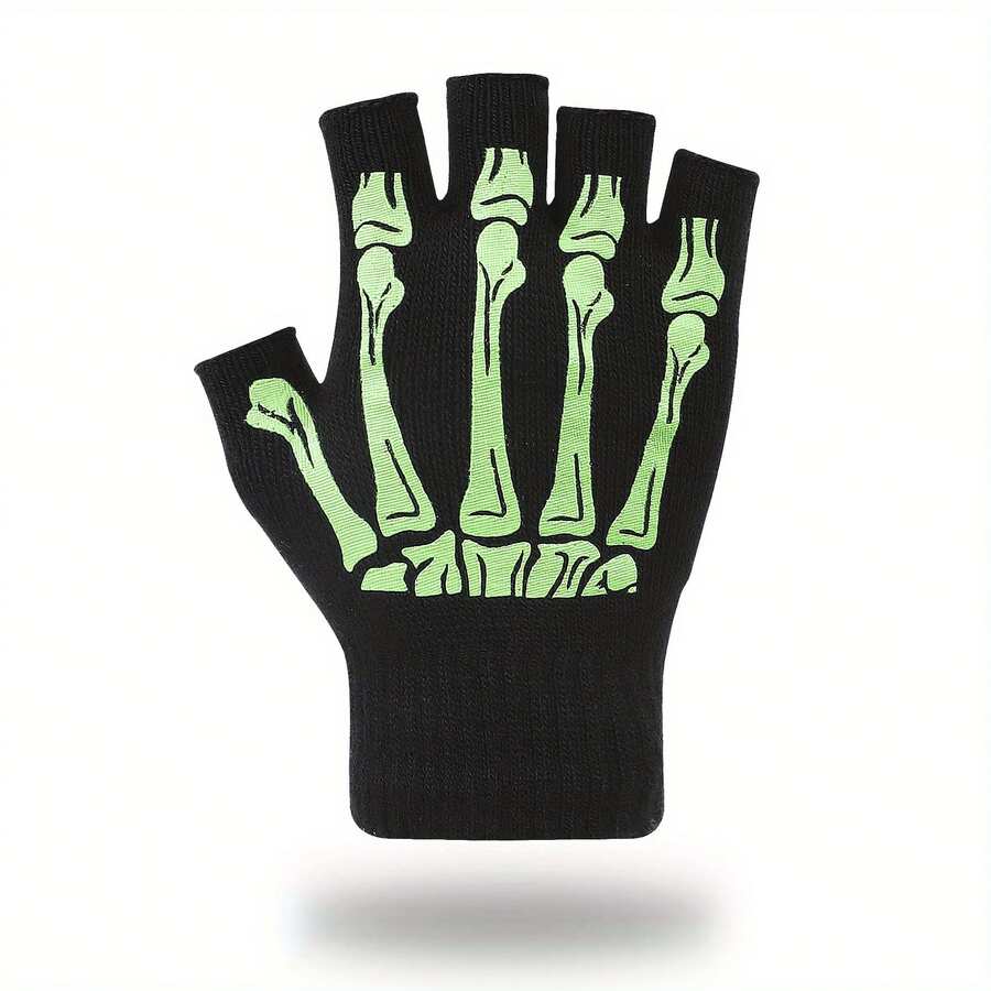 Men Fingerless Gloves - Green - View 1