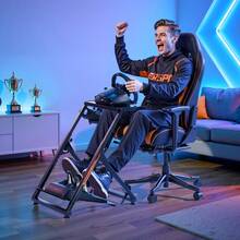 Racing Wheel Stand, Adjustable & Foldable Simulator Stand For Logitech G923 G920 G29 G27, Thrustmaster T300RS TX F458 T500RS T3PA-PRO(F1/GT) Gaming Cockpit,Pedals Simulator NOT Included,Compact - G923 G920 G29 G27,  T300RS TX F458 T500RS T3PA-pRO(F1/GT), Compact - View 1