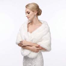 Women's Faux Fur Shawl, Suitable For Evening Gown, Faux Fur Short Cape Scarf, Suitable For Wedding_Party_Performance - Multicolor - View 5
