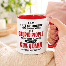 Funny Sarcastic Coffee Mug, I Am Out Of Order Humor Quote Ceramic Cup, Rude Gag Gift For Friends Coworker Birthday Party Holiday Present - Multicolor - View 16