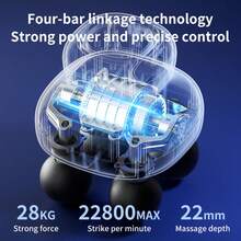 4-Head Fascia Gun, 28KG Strong Power 9-Speed 1200mAh Battery Type-C Charging, Professional Deep Tissue Massager, Portable Mini Percussion Massage Gun, Fathers Day Gift For Men & Dad, Summer Essential Massage Device - View 8