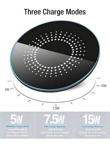 15W Wireless Charger, Compatible With IPhone 17/16/15/14/13/12 Pro/XS Max/Mini/X/X/XR, Inductive Fast Wireless Charging Pad, Compatible With Samsung - Black - View 3