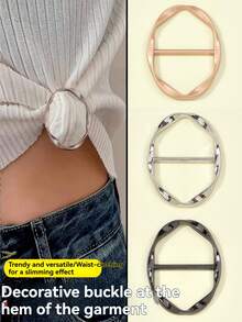 5pcs Multi-Functional Alloy Buckle Set - Versatile, Mix & Match, Shortening Tool, Corner Knot, Belt, T-Shirt Buckle, Casual Pop Culture Style - A - View 6