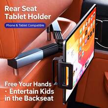 1pc Car Headrest Tablet Holder - Adjustable Tablet Car Mount For Back Seat, Kids Road Trip Essentials, For 4.7-11 Inch Tablets - A - View 1