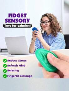 1 Pack Of 1/6/12/18/24-Piece Finger Sensory Stones: Soft Texture Hand Massage Tools For Teenagers - Hand Training Props, Random Styles And Colors - Multi-color - View 7