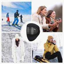 Winter Thickened Windproof Face Mask Unisex Windproof Cold Protection Full Face Head Cover For Electric Bike Riding (Black) - Black - View 7