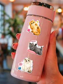 50Pcs Adorable Cat Cute Stickers, Funny Cat With Arabic Quote Speech Bubbles, Waterproof Decals For Notebook Phone Kindle Water Bottle - Multicolor - View 5