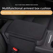 Car Armrest Box Heightening Pad With Side Storage Pocket, Cushion With Storage Pockets, Designed For Car Interior, All Season Universal, Suitable For Sedan/SUV/MPV/RV/Truck Car Interior Accessories, One Piece Universal Breathable PU Leather Material Car Armrest Box Pad With Dual Storage Bags, Suitable For Various Car Interior Accessories Versatile Accessory - Multicolor - View 8