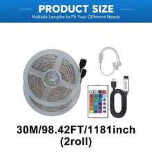 Lampu Strip LED RGB dengan Remote IR 24 Tombol, Ditenagai USB, Perubahan Warna Multi-warna, Pencahayaan Ambient DIY, Untuk Kamar Tidur, Ruang Bermain Game, Dekorasi Pesta Liburan. - RGB 24 Tombol - View 14