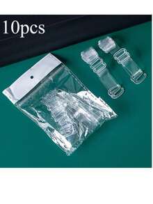 10pcs Transparent Adjustable Elastic Damage-Free Shoulder Straps, Soft Comfortable Bra Accessories Suitable For Women Lingerie - White - View 12