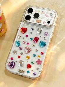Casing Ponsel Kreatif dari Resin Epoksi Dopamin dengan Hiasan Berlian Imitasi Mengkilap, Kompatibel dengan iPhone 18 Pro Max 18 Pro 17 Pro Max 17 Pro 17 16 Pro Max 16 Pro 16 15 Pro Max 15 Pro 14 Pro Max 14 Pro 13, Gaya Seni Y2K dengan Penutup Belakang Transparan Berkilau - Clear - View 5