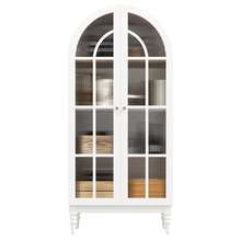 Sideboard Made Of Wood With Doors Farmhouse White - White - View 6