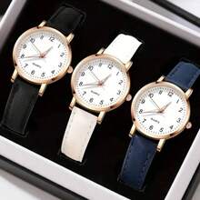 Minimalist Women's Quartz Watch, Elegant & Personalized Suitable For Students, Digital Dial Watch With Comfortable PU Strap, Perfect For Wedding Gift, Bridesmaid Gift, Mother's Day Gift, And Daily Wear, Packaging Box Not Included - Multicolor - View 13