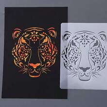 5pcs Reusable Animal Stencils, Lion, Tiger, Wolf, Dog Patterns For DIY Painting, Scrapbooking, Wall Decor And Craft Materials - Sets - View 8