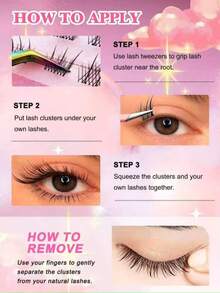60 قطعة رموش ذاتية اللصق بتصميم C Curl، كثيفة وحجمية، بطول مختلط من 8-16 ملم، لإنشاء مكياج عيون الثعلب الطبيعي، رموش صناعية، رموش صناعية - L - مشاهدة 4