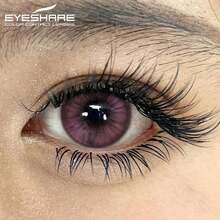 Eyeshare زوج واحد من عدسات لاصقة بألوان طبيعية للعيون، عدسات وردية تجميلية لمكياج العين وإبراز جمال البؤبؤ - وردي - مشاهدة 5