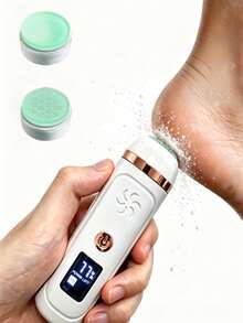 2-Speed Electric Foot Callus Remover - USB Rechargeable Foot File With Glass Roller, 500mAh Battery, 2 Replacement Heads And Battery Level Display. Professional Pedicure Tool For Removing Dead Skin And Hard Calluses - Suitable For Home Use And Gifting. - Multicolor - View 2
