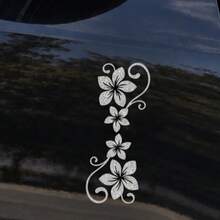 Colorful Glitter Floral Car Stickers, Personalized Floral Scroll Pattern Car Body Decoration Stickers, Waterproof Wear-Resistant Car Body Modification Decals - A - View 6