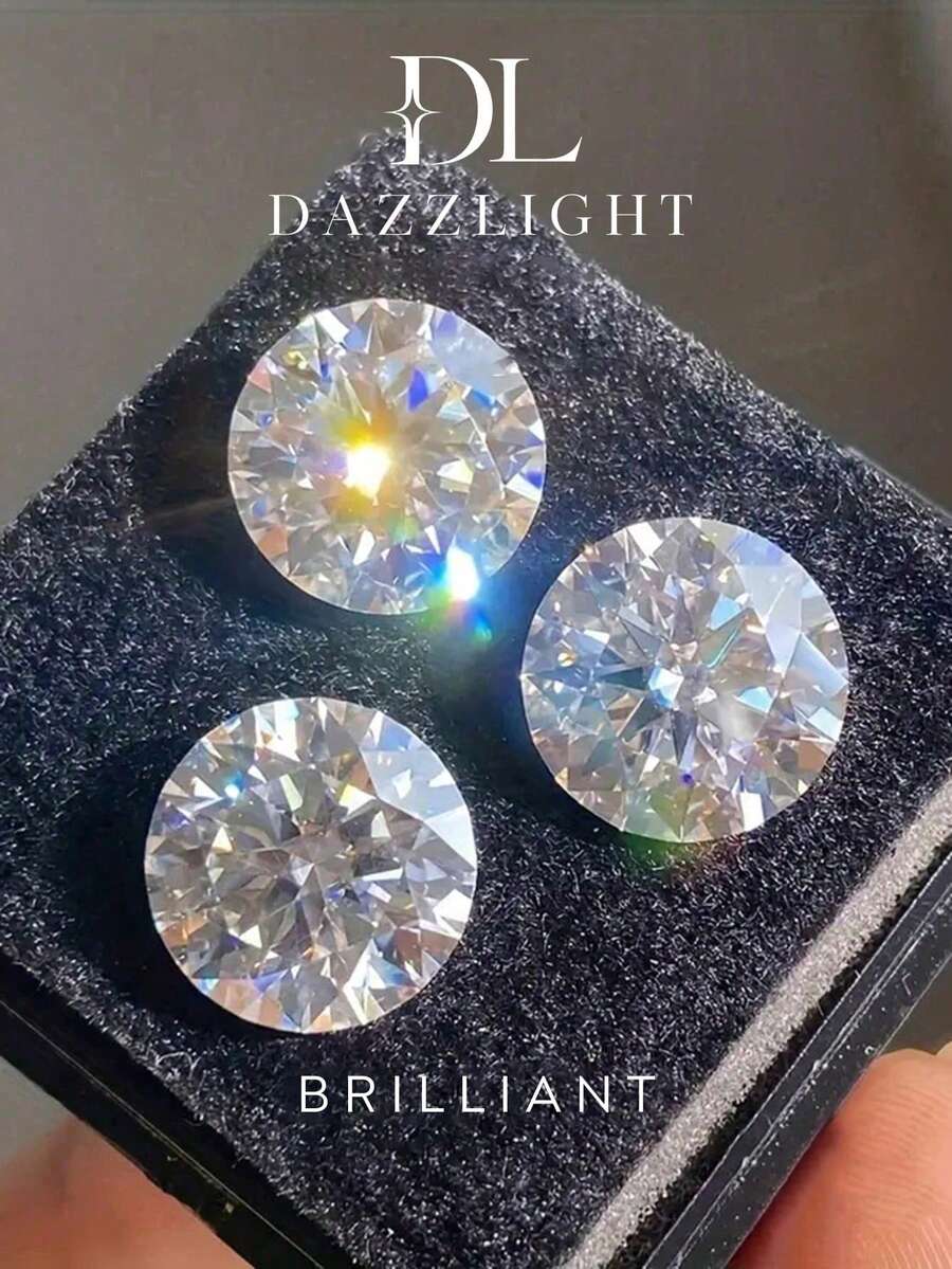 0.8-10 Carat Classic Round Moissanite Loose Stones, Suitable For DIY Jewelry, D Color VVS1 Clarity, Ideal Gift Choice - White - View 1