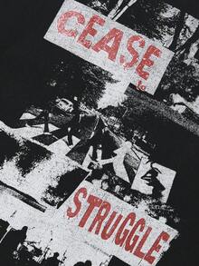 Tiny Spark Punk Streetwear Black Tee Shirt Vintage Poster Graphic Grunge Style - Black - View 5