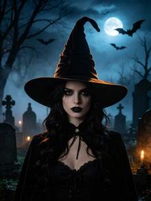 Halloween Y2K Retro Gothic Wool Knit Witch Hat, Suitable For Parties, Festivals, Can Be Used As A Gift For Friends, Unisex - A - View 4