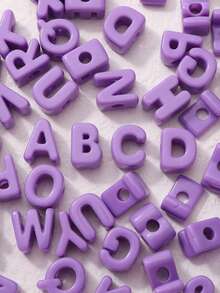 20顆紫色壓克力大孔字母珠 A-Z，DIY手工配件，可用於製作鑰匙圈與手機配件，適合DIY創意手工藝 - 紫色 - 查看 4