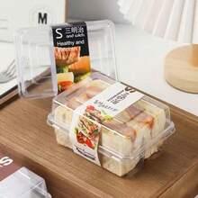 Transparent Lidded Sandwich Box, Rectangular Plastic Takeout Container, Popular Bakery Packaging Box, Suitable For Cakes, Toast, Sandwiches, Home Baking, Coffee Shop Takeout Supplies - Multicolor - View 5