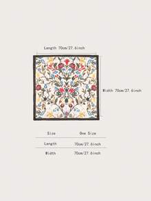 1pc Floral Print Casual Polyester Scarf, Suitable For All Seasons - Multicolor - View 2
