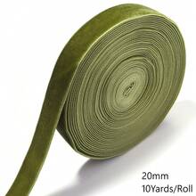 6-38mm 1捲橄欖綠單面絲絨緞帶，聖誕緞帶，適用珠寶展示包裝、花藝禮品包裝蝴蝶結、DIY派對裝飾 - 橄欖綠 - 查看 13