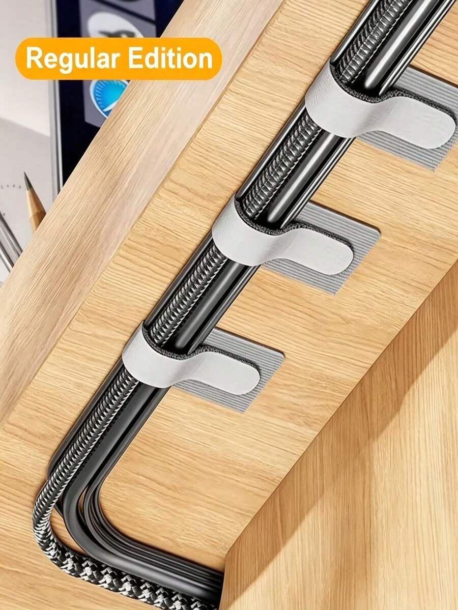 Self-Adhesive Cable Ties, No-Drill Cable Management Accessories, Can Organize Charging Cables, Power Cords, Network Cables, Earphone Wires, Suitable For Home Desks, Office Workstations, Study Drawers, TV Cabinets, Server Racks, Rental Apartments, Tidy Up Messy Cables, Reusable Open And Close, Simplify Cable Storage, Keep Desktop Clean, Compatible With Computer Equipment, Home Appliance Peripherals And Various Cable Management, Optimize Desktop And Cabinet Space Layout