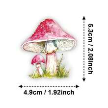 50pcs Colorful Mushroom Doodle PET Stickers, Perfect For Scrapbooking, Journals, Laptops, Bumpers, Skateboards, Water Bottles, Computers, Phones And Other DIY Creative Doodle Sticker Toys - Multicolor - View 3
