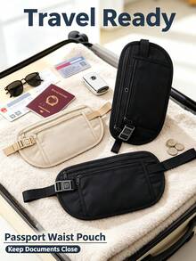 Anti-Theft Slim Waist Bag Invisible Passport Holder, Multi-Function Travel Organizer Bag, Suitable For Storing Cards, Cash And Documents, Convenient And Portable Daily Commute And Travel Item Storage Bag - Multicolor - View 3