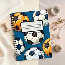 1pc A5 Spiral Notebook, Dynamic Soccer Splash Art Cover, Black Spiral 23-Hole Binding, 50 Sheets 100 Pages, Classroom Notes, Office Meeting Records, Portable Diary Notebook, Suitable For Professionals And Students - A5 lined - View 12