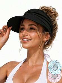 Women's UPF 50+ UV Protection Sun Hat, Lightweight Foldable Ponytail Sports Cap, Suitable For Running, Hiking, Travel, Beach, Gardening, Outdoor - Multicolor - View 2