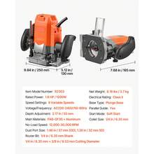 Router, 1200 W, Variable Speed, Router Machine, Edge Router With Plunge Base, Dust Extraction & Parallel Guide, For Wood & Edge Processing, DIY Projects, Corded - With Diving Base - View 11