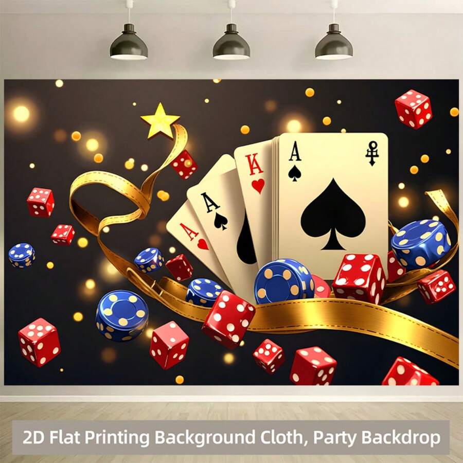 1 Piece Of 2D Flat Background Cloth, And The Card Table Is Designed With A Background Cloth Party Banner, Which Is Suitable For Indoor And Outdoor Activities Without Power Supply, Suitable For Indoor And Outdoor Scenes, And Suitable For Room Decorati - 1 - View 1