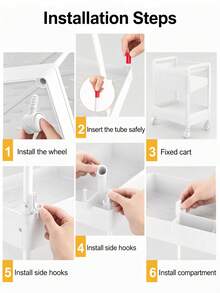 Multi-Layer Rolling Storage Cart - Compact Space-Saving Design, Sturdy Plastic Structure, Suitable For Kitchen, Bathroom, Bedroom, Office, Warehouse, Garage - Easy Assembly, Multi-Functional Multi-Tier Storage Rack, Home Storage Organizer - Car Storage Rack/Black - View 6