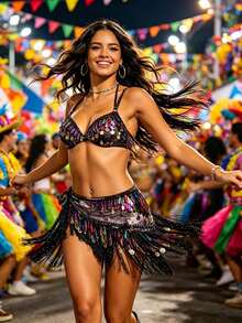 Belly Dance Waist Chain Sequin Belt Hip Scarf Tassel Triangle Waist Scarf Latin Dance Belt - Multicolor - View 20