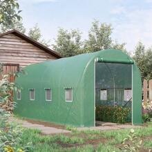 Greenhouse With Window 500x200x210cm Greenhouse Tunnel For Garden & Plant Growing - Green - View 7