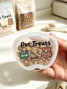 Portable Pet Treat Storage Box Transparent Snack Container Dog Cat Food Feeding Dispenser Travel Pet Supplies - Multicolor - View 2