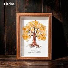 1PC Natural Crystal Gravel Tree Of Life Seven Chakra Zodiac Photo Frame, Healing Energy Gemstone Desktop Ornament, Home Tabletop Decoration, Ideal Gift - 12 Zodiac Sign Tree Of Life Photo Frame - View 21